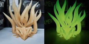 PLA пластик для 3D принтера Bestfilament Светящийся в темноте лимонный 0,5 кг (1,75 мм)